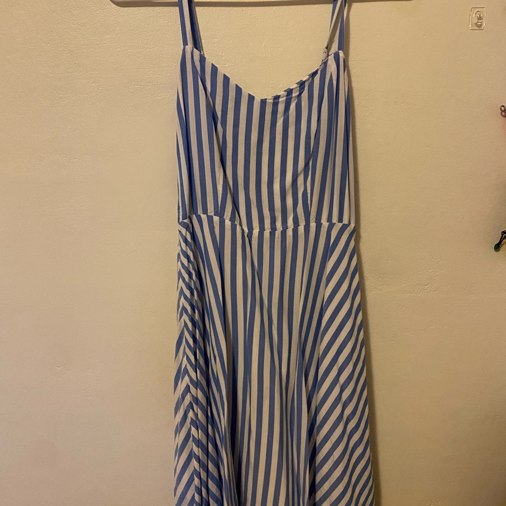 Old Navy Light Blue and White Striped Camisole Dress